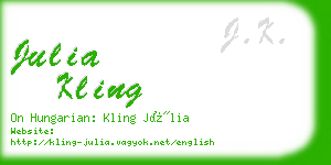 julia kling business card